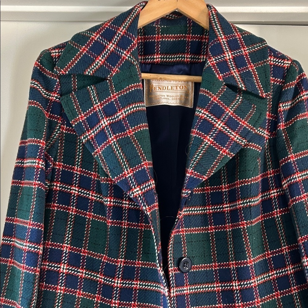 Pendleton Multicolor Plaid Wool Trench Coat size 4 - Picture 2 of 12